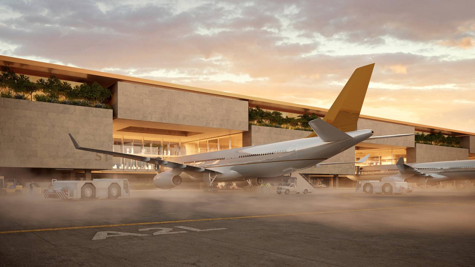 Modern Saudi Arabia airport terminal